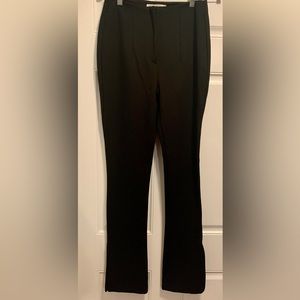 Zara Size M Black Flared Pants High Rise and Slit Side Hems With Hook And Eye